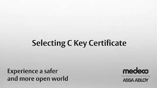CLIQ Web Manager: Selecting C Key Certificate of Login