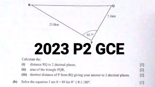 2023 P2 GCE || Trigonometry