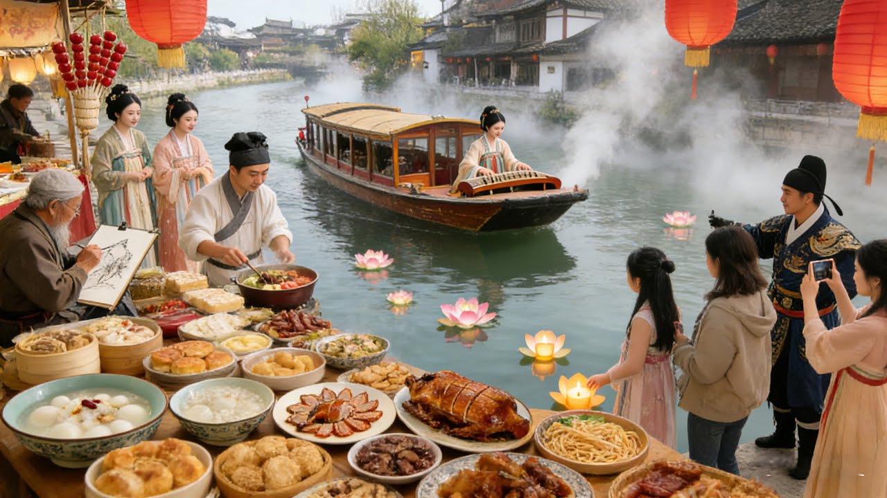 A Food Street Built on a Bridge in China | 中國竟然有建在橋上的美食街，還能坐船邊吃邊逛 ...
