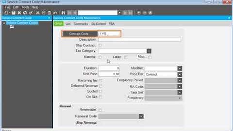 Setting Up Service Contract Codes - Epicor Look & Feel | Sales Management | Epicor ERP