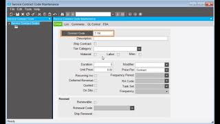 Setting Up Service Contract Codes - Epicor Look & Feel | Sales Management | Epicor ERP
