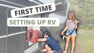 RV Arrival & Setup: Our First Night Camping 🚐 Newbie Struggles & Surprises
