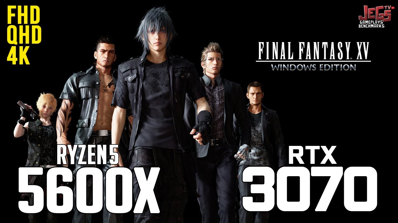 Final Fantasy XV on Ryzen 5 5600x + RTX 3070 1080p, 1440p, 2160p benchmarks!