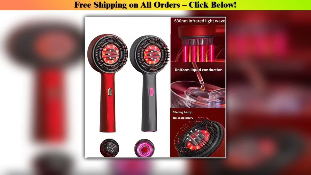 3 Modes Electric Vibration Massage Comb Red Light Therapy Hair Growth Massage Scalp Brush Oil