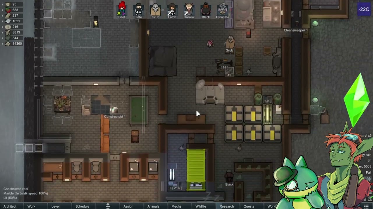 Rimworld (Ice Sheet) Trying to make ourselves Less Rich (Twitch Integration Available)