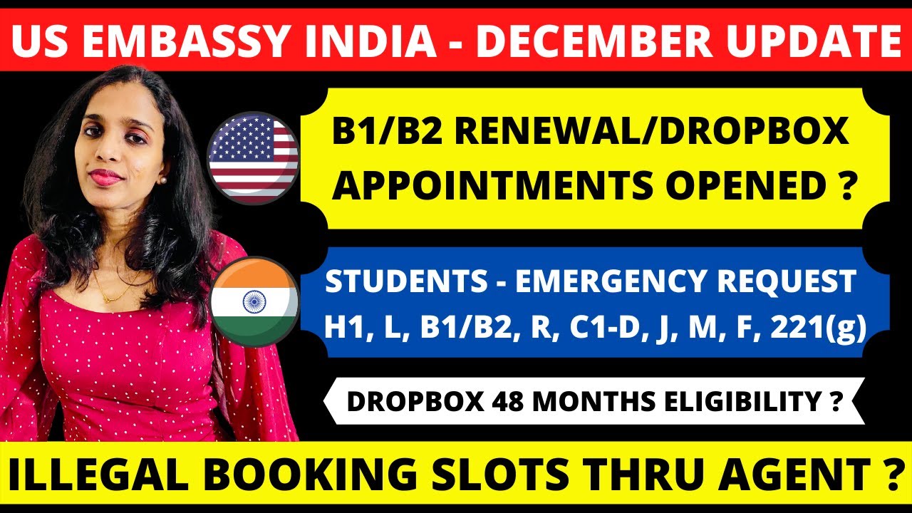 US Embassy India December Update B1 B2 Visa Slots Opened Or Not US Embassy India December Update B1 B2 Visa Slots Opened Or Not