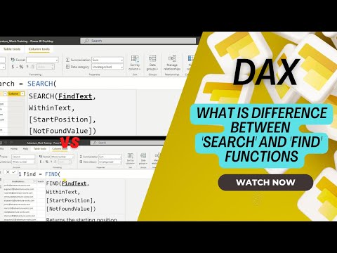 What is Difference between 'Search' and 'Find' Functions in DAX