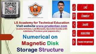 | Magnetic disk numerical questions with solution  on disk storage structure in operating system