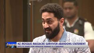 NZ MOSQUE MASSACRE SURVIVOR ABANDONS STATEMENT TO SHARE HOW IMPASSIVE TARRANT IS A TERRORIST