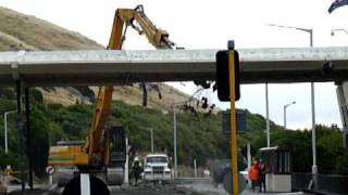 Lyttleton Tunnel control canopy gets demolished - Christchurch earthquake Feb 2011