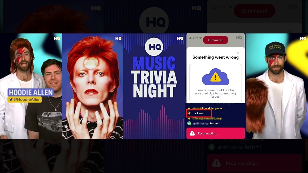 HQ Trivia $5,000 - Music Night JINXED: Glitch Take 2 - Thursday, August 23, 2018 - 9pm EDT