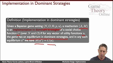 Game Theory Part 2  2 02  Mechanism Design  Implementation