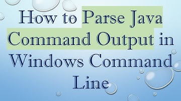 How to Parse Java Command Output in Windows Command Line