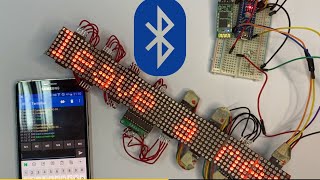 how to display the message in real time with bluetooth, dot led and arduino