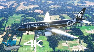 4K ULTRA GRAPHICS | Air New Zealand Airbus A320 Landing At Christchurch Airport | MFS2020 screenshot 1