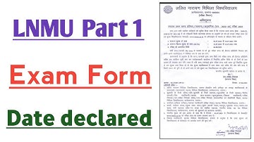 Lnmu part 1 exam form date 2023
