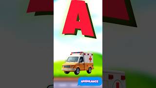 AtoD Vehicle Rescue Song 🚑🚒🚜 | Learn the Alphabet with Cars, Trucks & Animals #abcd #kids #shorts