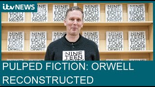 British Artist Constructs Orwells Nineteen Eighty-Four From Pulped Dan Brown Books Itv News