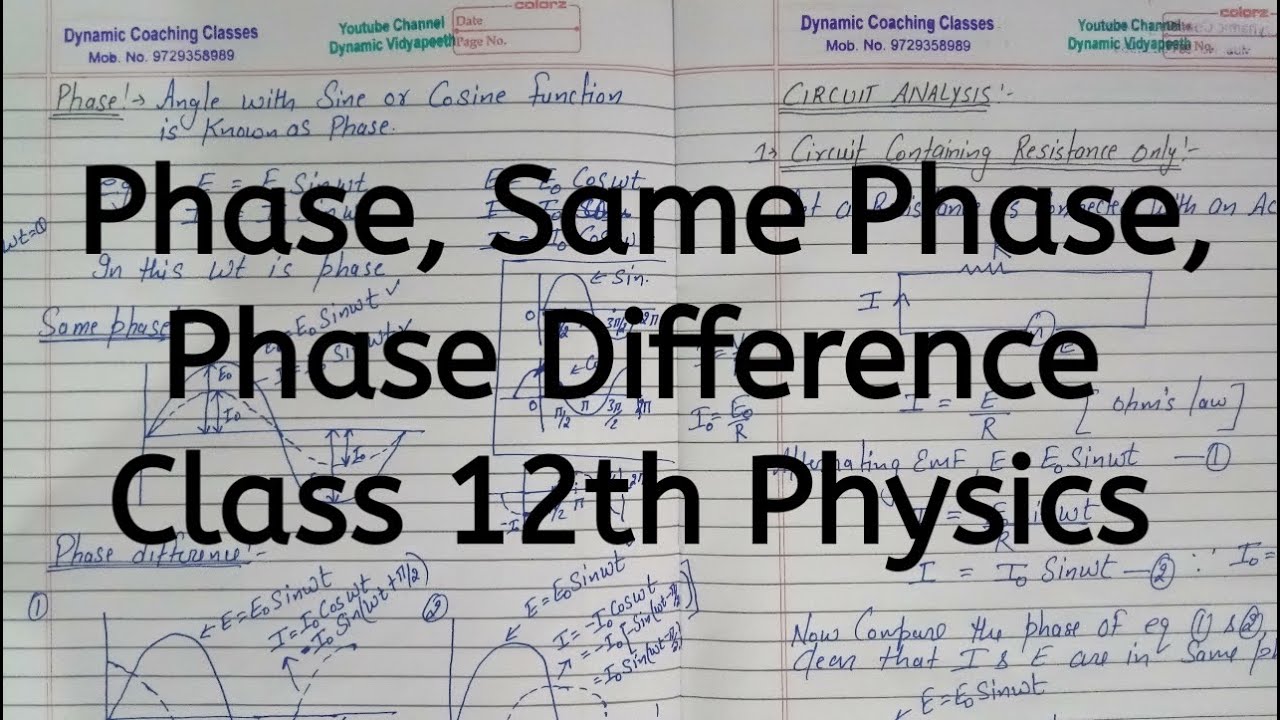 Phase Same Phase Phase Difference Chapter 7 Alternating Current phase-same-phase-phase-difference-chapter-7-alternating-current