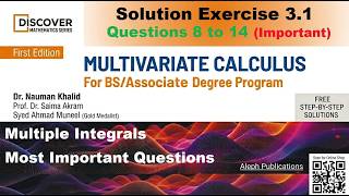 Multivariate Calculus | Exercise 3.1 (8-14) | Multiple Integrals | Chapter 3 | Dr. Nauman Khalid