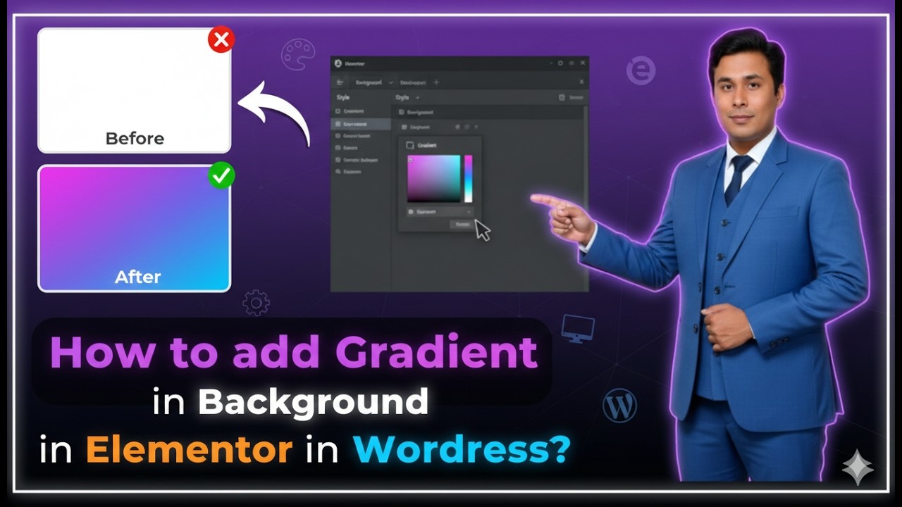 How to add Gradient in Background in Elementor in Wordpress? - YouTube