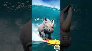 Surfing Rhino’s Big Wave #SurferRhino #Rhino #OceanAction #Animix3D