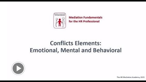 The Three Elements of Conflict: Emotional, Mental and Behavioral