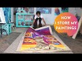 HOW I STORE HUGE PAINTINGS; Art Studio Canvas Storage; In the Studio with A.O.