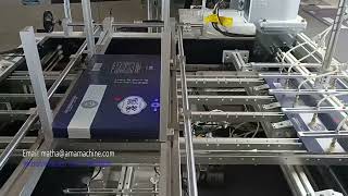 Case lining Machine | Cover Visual Positioning Gluing Line | anti-scratch cardboard feeder