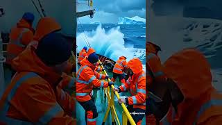 🇺🇸 Massive waves in the ocean caused all containers loaded on the cargo ship to fall into the sea. 🌊