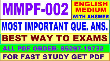 MMPF 002 important questions with answers in English || mmpf 002 Previous Year Question Paper