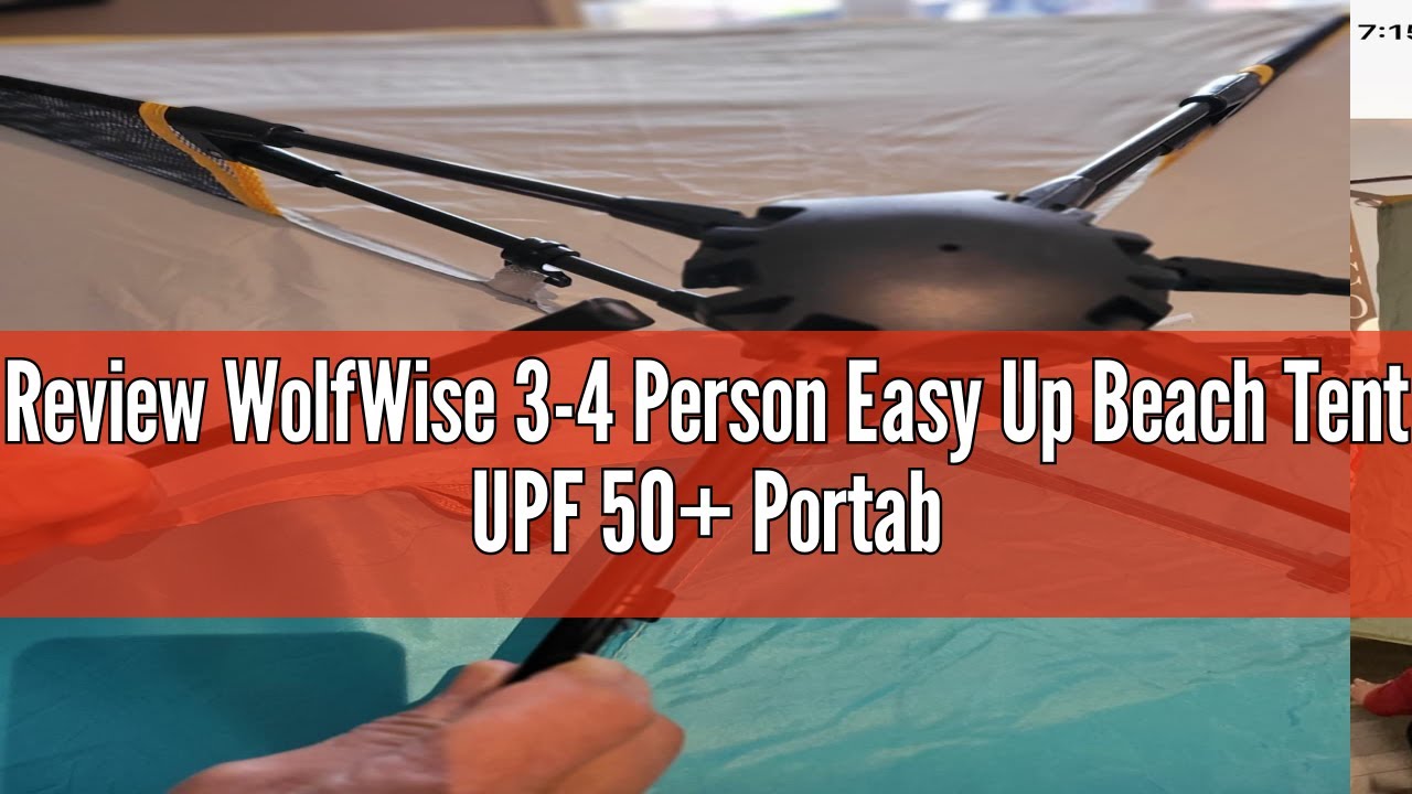 Review WolfWise 3-4 Person Easy Up Beach Tent UPF 50+ Portable Instant Sun Shelter Canopy Umbrella w