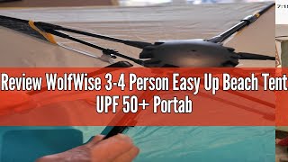 Review Wolfwise 3-4 Person Easy Up Beach Tent Upf 50 Portable Instant Sun Shelter Canopy Umbrella W