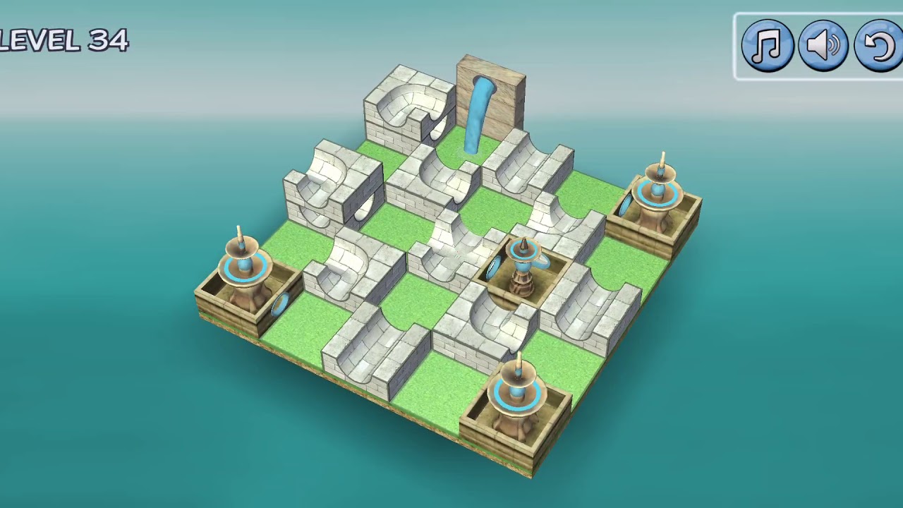 Легкий – Уровень 34 | Flow Water Fountain 3D Puzzle | Прохождение, Геймплей, Без комментариев