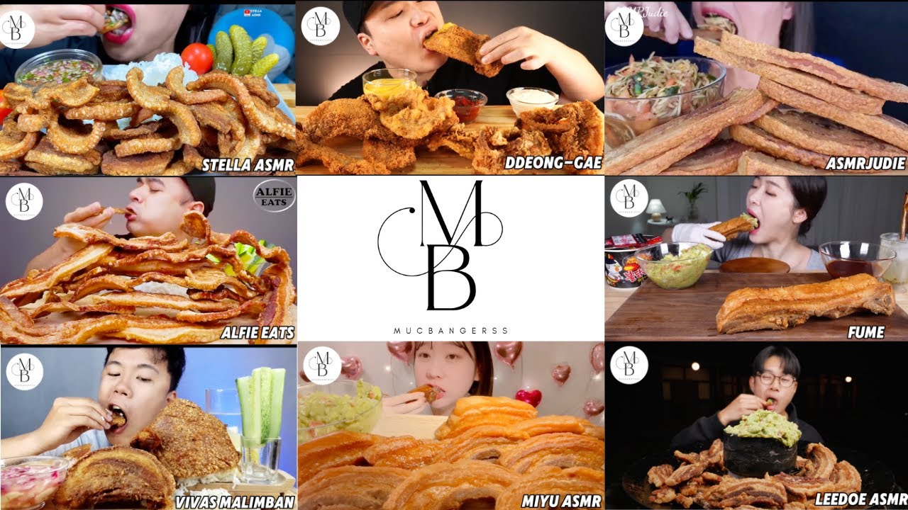 Crispy Crunchy Pork Belly ASMR Mukbang Compilation