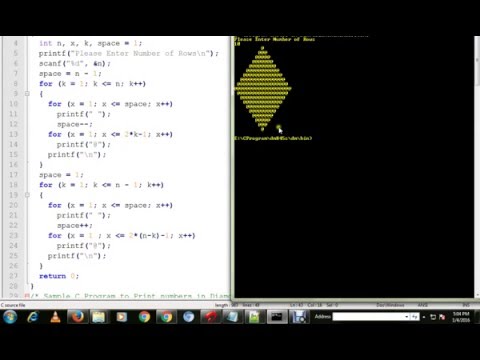 TAMIL C PROGRAM TO PRINT DIAMOND PATTERN