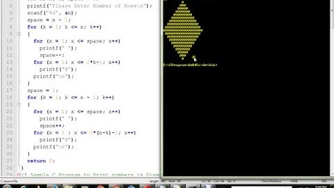 TAMIL C PROGRAM TO PRINT DIAMOND PATTERN