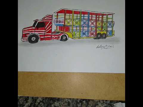 Desenhei a carreta da alegria 🖌🎨 #desenhorealista #carretadaalegria #artes
