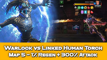 Warlock vs Linked Map 5 Human Torch - Marvel Contest of Champions