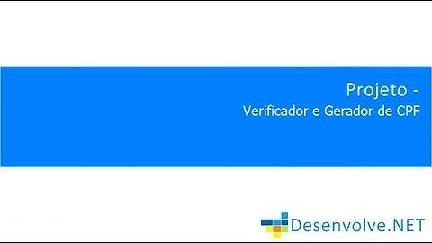Gerador e Verificador de CPF 2018 - VB.NET