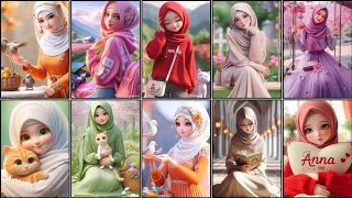 Doll ❤️dp images || Cute  cartoon Muslim🔥 Hijab girl Dpz || whatsapp dp Muslim🦋 girl cartoon dp || screenshot 5