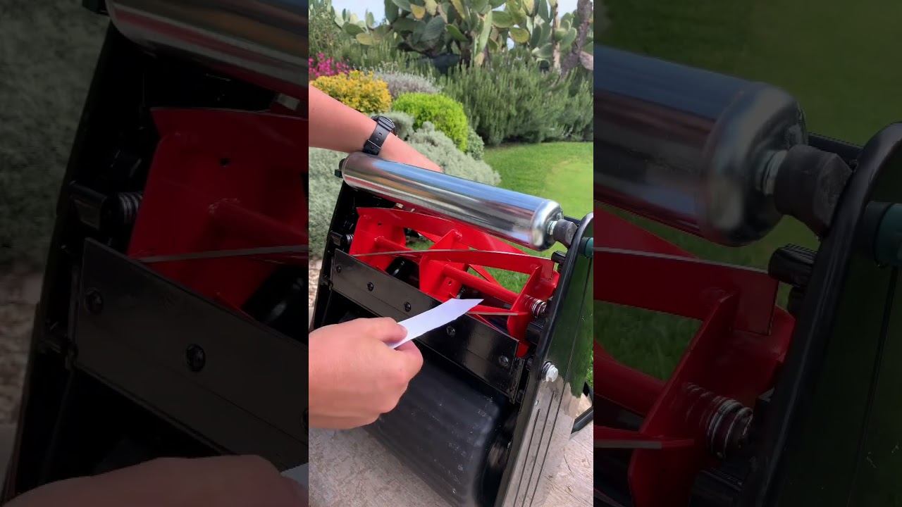 sharpening cylinder lawnmower and mowing golfgreen