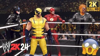MARVEL Avengers vs. DC 8-Man Superhero Tag Team ELIMINATION Match | WWE 2K24 | 4K screenshot 2