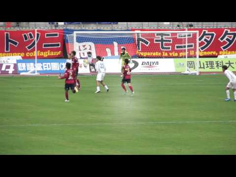 2011 J2 第38節 ファジアーノ岡山 後半 千明選手から岸田選手へ