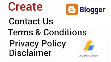Create Contact Us,Privacy Policy,Disclaimer,Terms & Conditions pages in Blogger