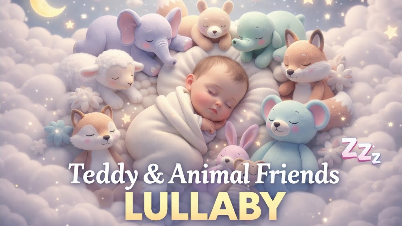 Teddy & Animal Friends Lullaby 🧸✨ | Soft Bedtime Song for Babies