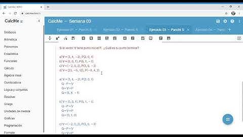 Sí el vector V tiene punto inicial P, ¿Cuál es su punto terminal?