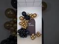 Black &amp; Gold Luxury Balloon Decoration | Classy Party Aesthetic Ideas