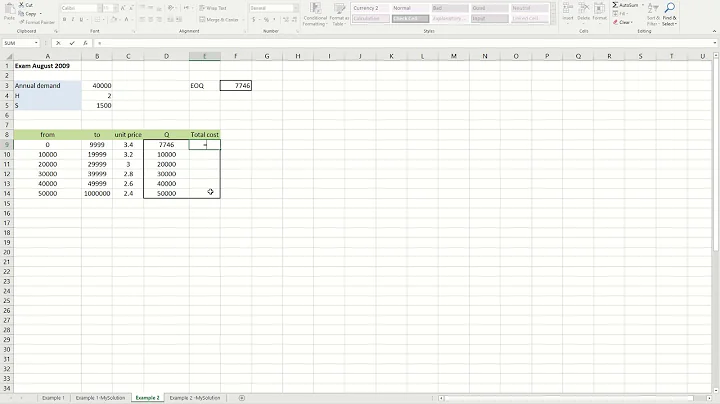 Example EOQ with discount