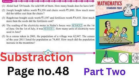 Word Problems Addition and Subtraction | 4thMaths Lesson 9 | Maharashtra State Board | Page No. 48